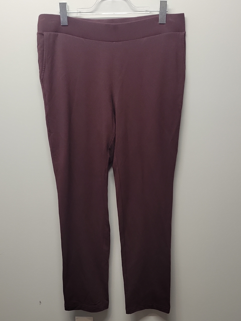 Purejill Affinty French Terry Slim Leg Burgundy plum pants